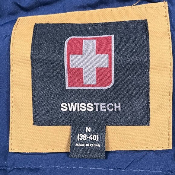 Swiss Tech Trailblazer Brown & Blue Hooded Winter Jacket Size Medium - Picture 4 of 6